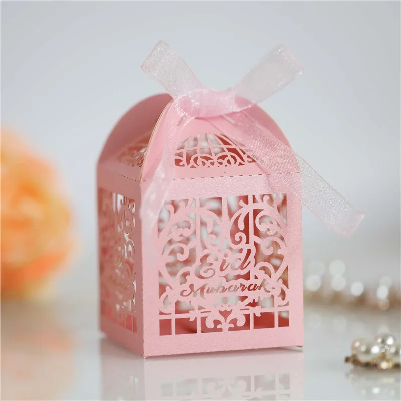 

10pcs/set Heart Candy Box Eid Mubarak Decor Ramadan Kareem Decor Gift Favor Box Islam Muslim Party Supplies Ramadan Mubarak