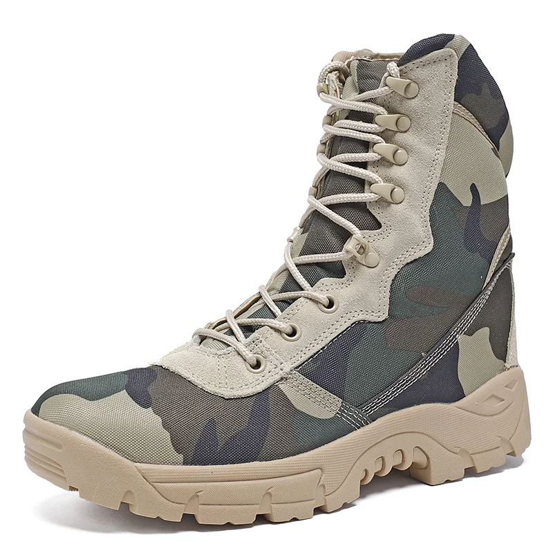 New Camouflage Military Boots For Men Tactical Camouflage Boots Oxford Waterproof Training Boot Men Hiking Shoes Treking Hombre