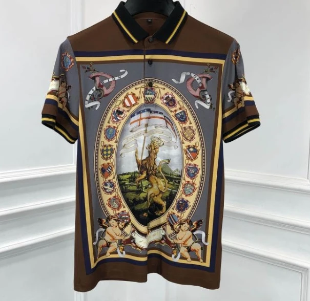 

20ss брендовая Новая модная Цветочная Корона Готический алмаз печать хлопковая футболка для мужчин