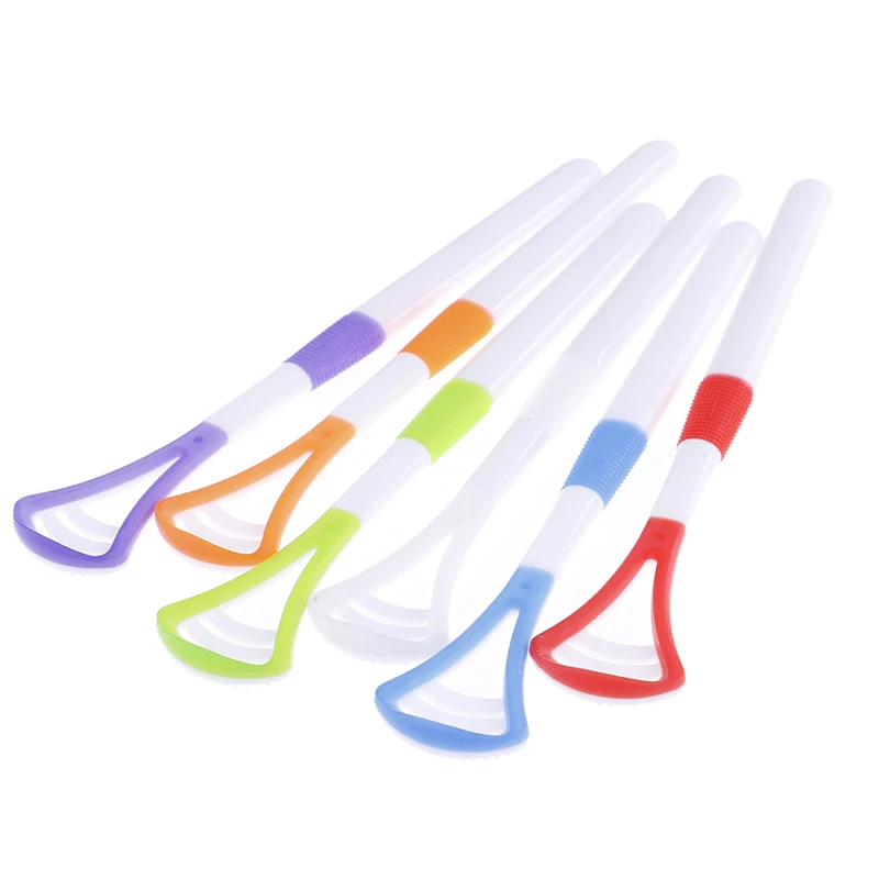 2PCS/Lot Plastic Tongue Tounge Cleaner Scraper Care Professional Oral Hygiene Mouth Random Tongue Cleaner Scraper