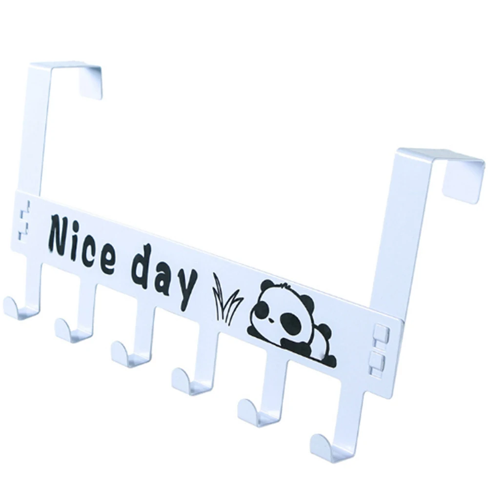 

Six-Row Carbon steel Hook Door-Back Traceless Save Space Hook Clothes Hanger Hooks Kitchen Bedroom Door Rack Towel Holder