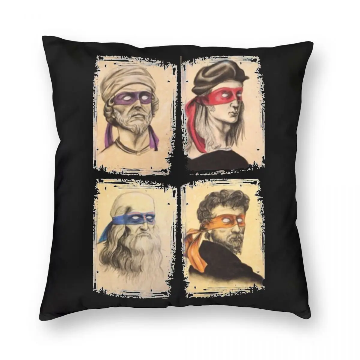 

Leonardo Donatello Michelangelo Pillowcase Printing Fabric Cushion Cover Decoration Turtles Throw Pillow Case Cover Car 45*45cm