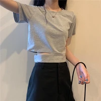 new streetwear sexy t shirts solid women short sleeve summer tops for women 2021 cotton cotton tees female blusas gray black 3xl