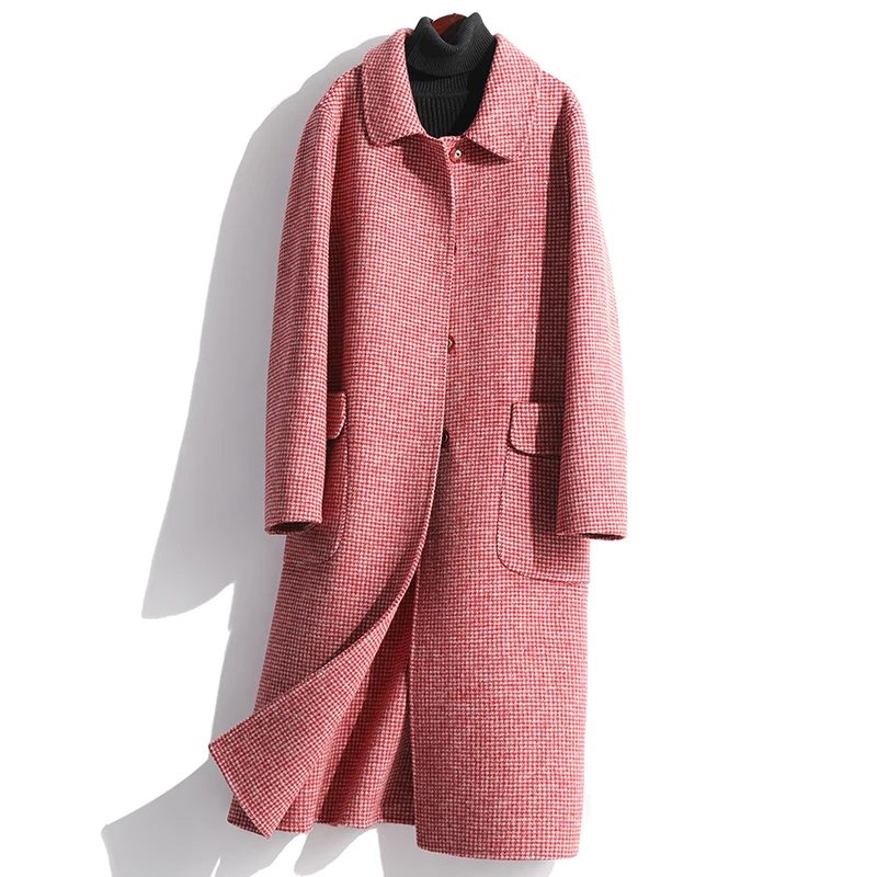 Женское кашемировое пальто средней длины шерстяная куртка парка верхняя одежда