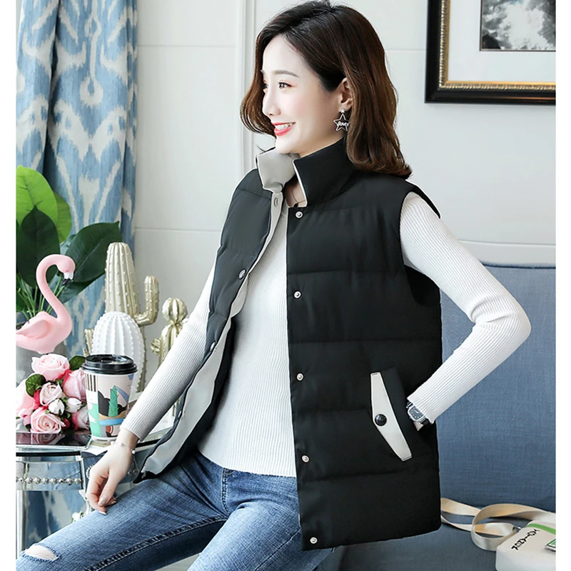 

New Fashion Autumn Winter Women Jacket Vest Coat Cotton Padded Female Waistcoat Outwear Warm Women Jacket Vest Casual Top Cloth