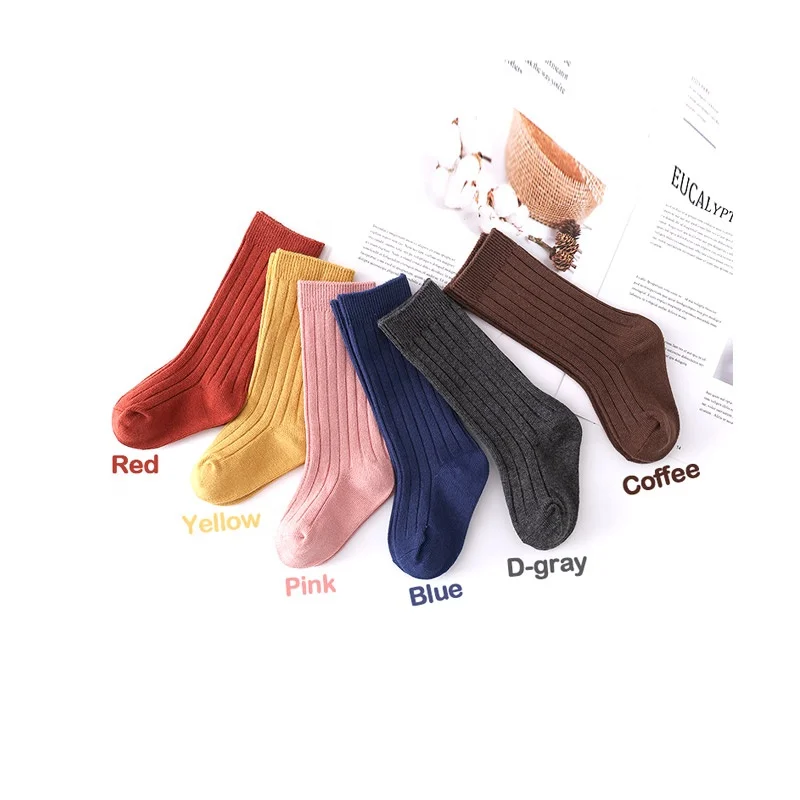 

New Style Hot Sale Middle Stockings Children 2 Needle Free Pattern Students Striped Knee Socks