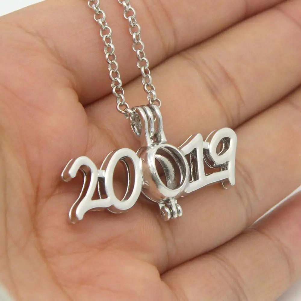 1 шт. Серебряный кулон с цифрами на новый год &quot2018&quot &quot2019&quot &quot2020&quot жемчужный