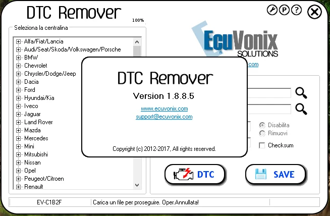 Удалитель ECU DTC 1.8.8.5 DTCRemover удаляет или выключает DTCs в разных ECUs для Alfa Audi BMW Chevrolet
