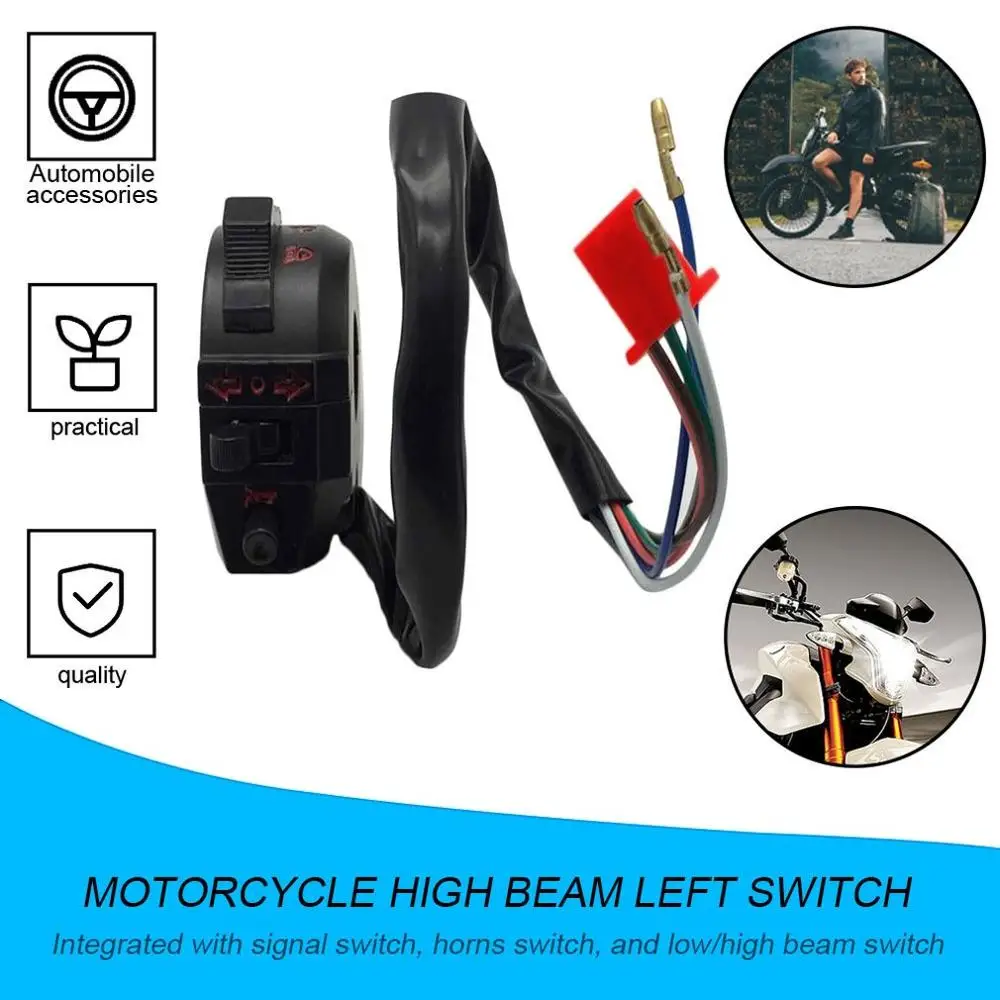 

New 1pc Universal Handlebar Left ATV Motorcycle Control High/Low Beam light Turn Signal Horn Switch 7/8"~