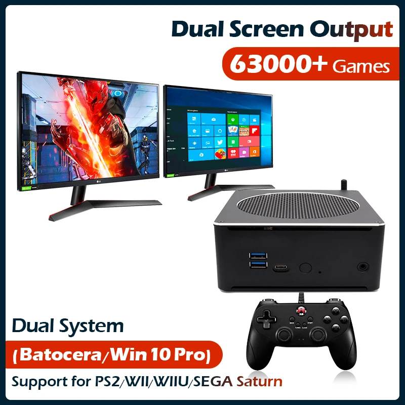 Super Console X PC Box Retro Game Consoles WIN 10 Pro Mini PC Video Game Consoles For PS3PS2WIIPSPPS1SEGA With 63560 Games