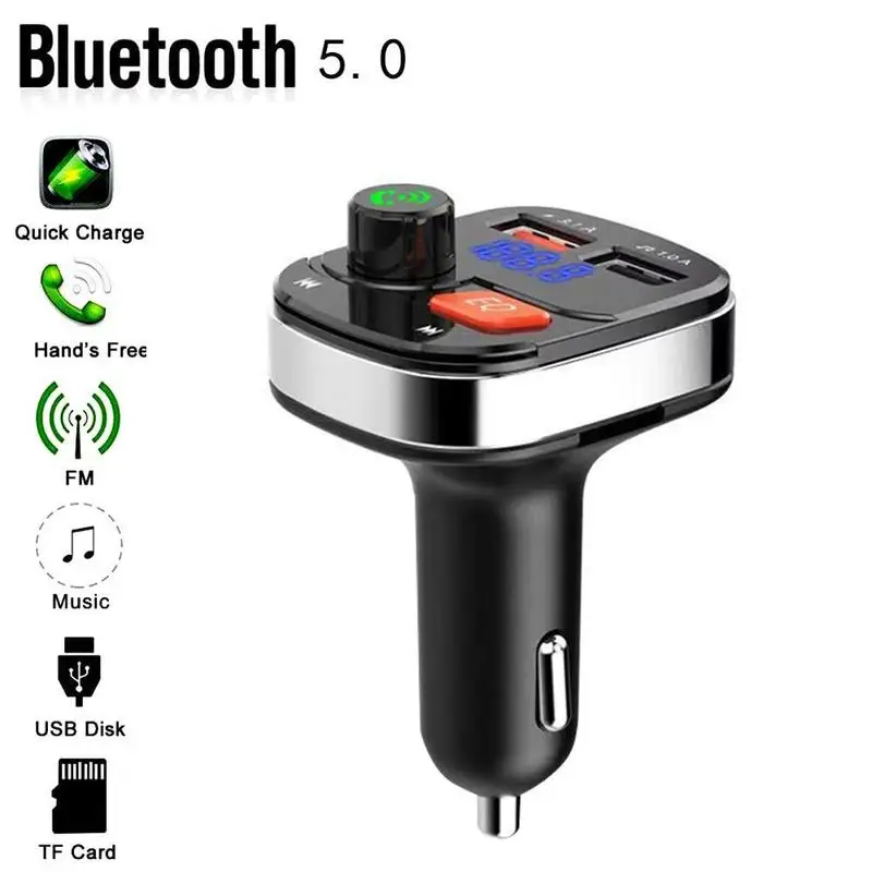 

FM-трансмиттер автомобильный с поддержкой Bluetooth 5,0 и двумя USB-портами