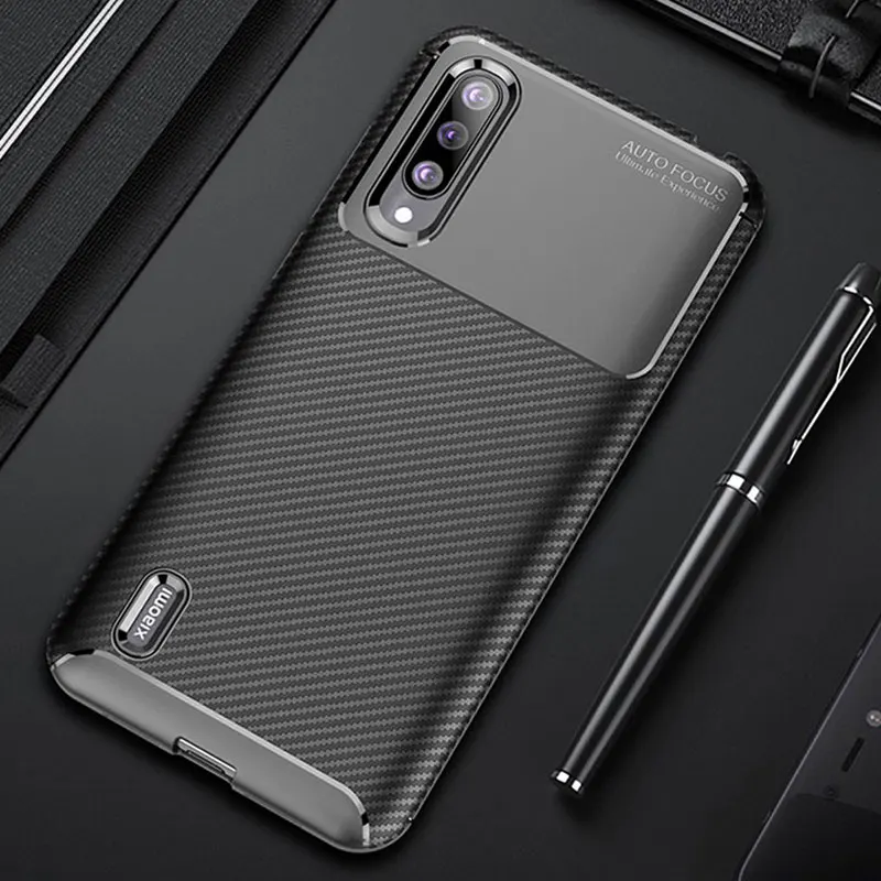 Тонкий чехол для Xiaomi Mi 9 Lite из углеродного волокна противоударный телефона A3