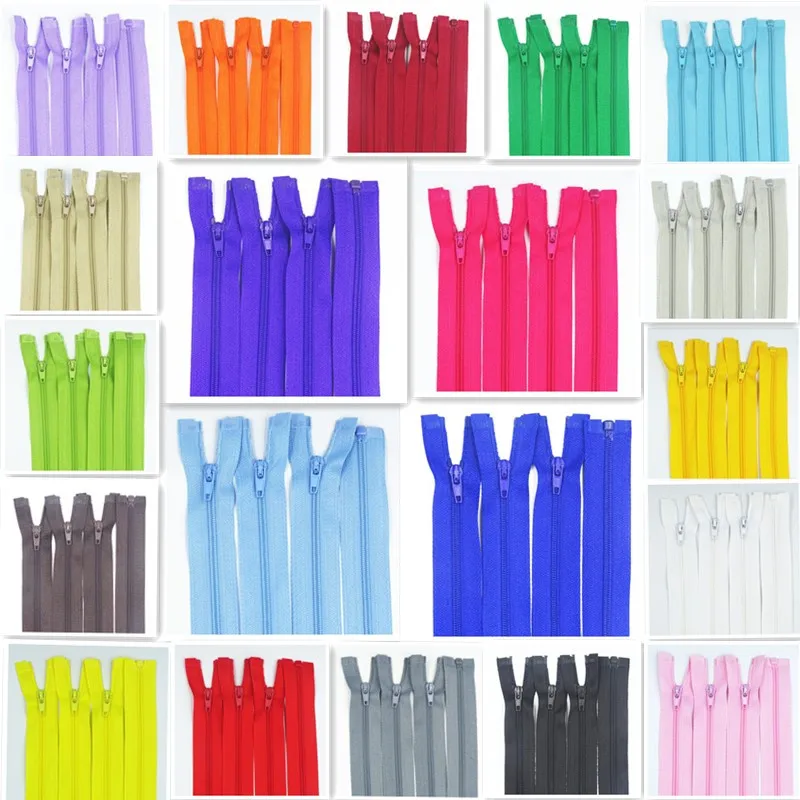 

20Cm (8Inch) 3# Opening Nylon Zippers Tail Resin Suitable For Clothing 10Pcs