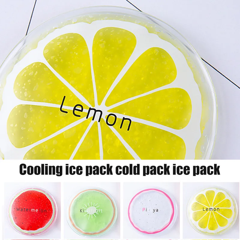 

3pcs Round Colourful Iced Packs Cooler Bags Fruit Design Cold Fresh Food Drink uacr Water Kettles Cookware Kitchen Dining Bar
