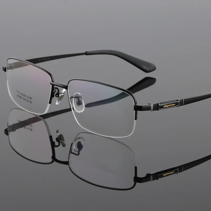 

New Pure Titanium Glasses Frame Men's Business Frame Ultra Light Big Face Comfort Frame Myopia Prescription Glasses