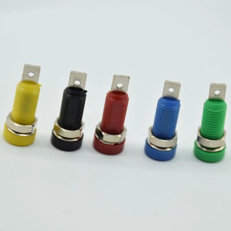 

5pcs Insulated 4mm Panel Mount Banana Jack Socket Solder Type 5 colors 30VAC-60VDC/ Max 24A PS244 connector