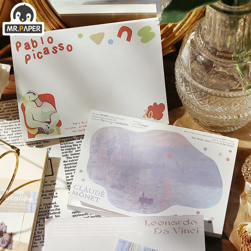 

Mr Paper 4 Sticky Notes Art Museum Wonderful Night Series Loose-leaf Notepad Minimalist Scrapbook Decoration Notepad