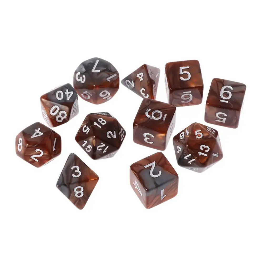 11 шт. D4 D6 D8 D10 D12 D20 двусторонние кубики для набора ролевых игр|Кубики| |