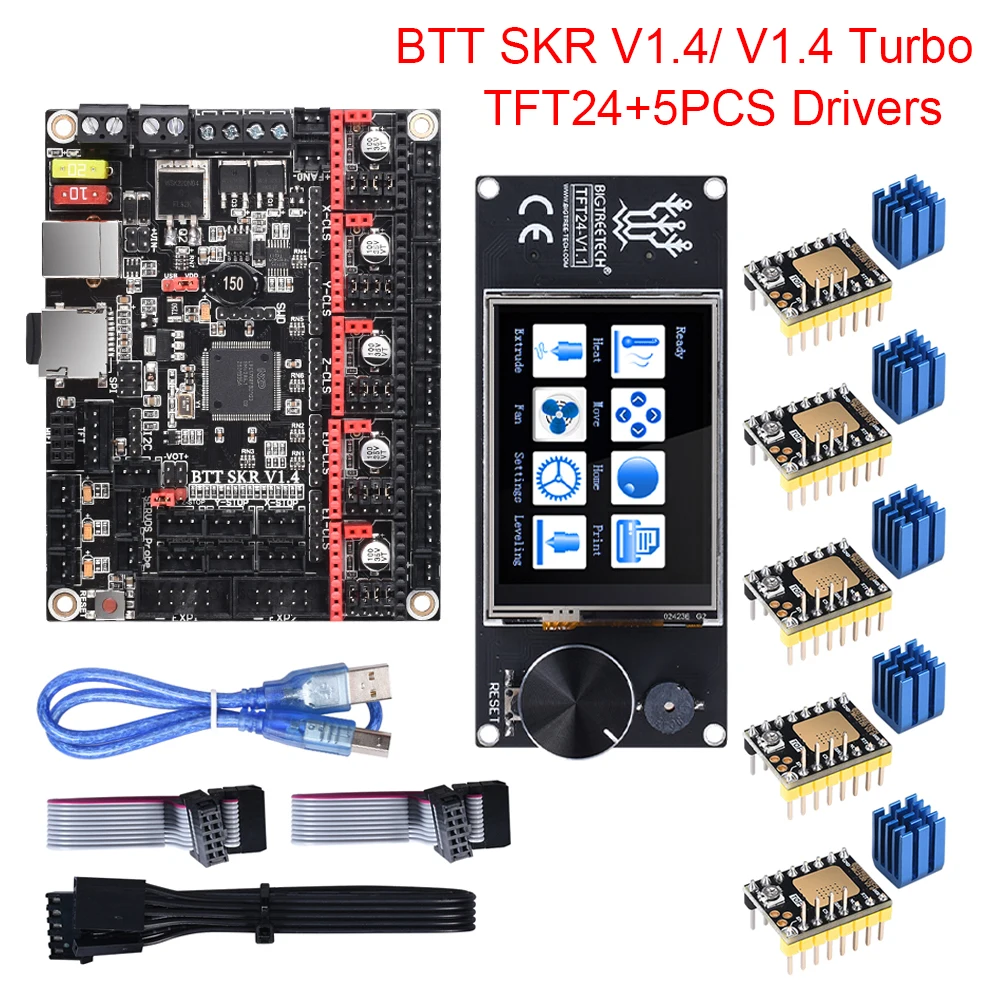BIGTREETECH BTT SKR V1.4 турбо плата управления TFT24 сенсорный экран обновление V1.3 TMC2209 TMC2208