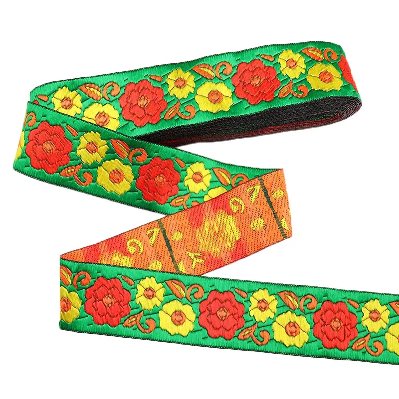 7 ярдов 3 см вышитые жаккардовые ленты с цветочным узором тканая кружевная