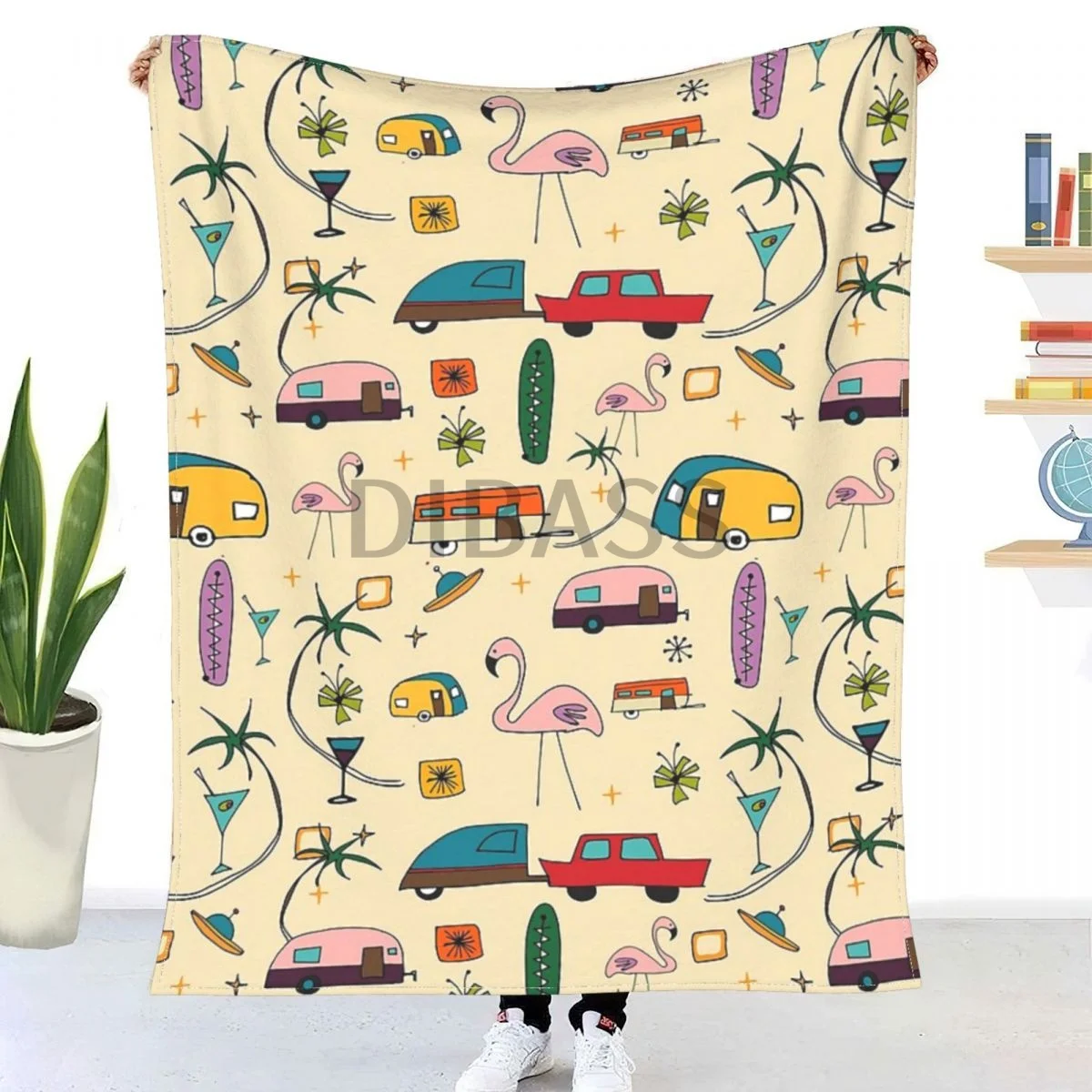 

Винтажное фланелевое одеяло с принтом Kitsch Pearl # midcentury
