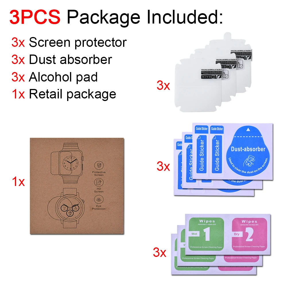 

Screen Protector Clear Surround Protective Film for IWatch SE 6 5 4 40MM 44MM Not Tempered Glass for Apple Watch 3 2 1 42MM 38MM