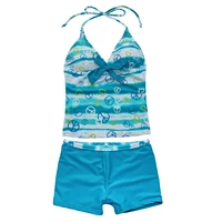 kids girls bikini swimsuit swimwear heart printed halter tank tops shorts tankini set children bathing suit summer beachwear