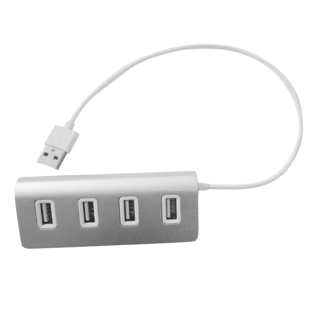 

Portable Size Aluminum Alloy Super High Speed 4 Ports USB Hub USB Splitter Adapter With LED Indicator For PC Laptop Computer