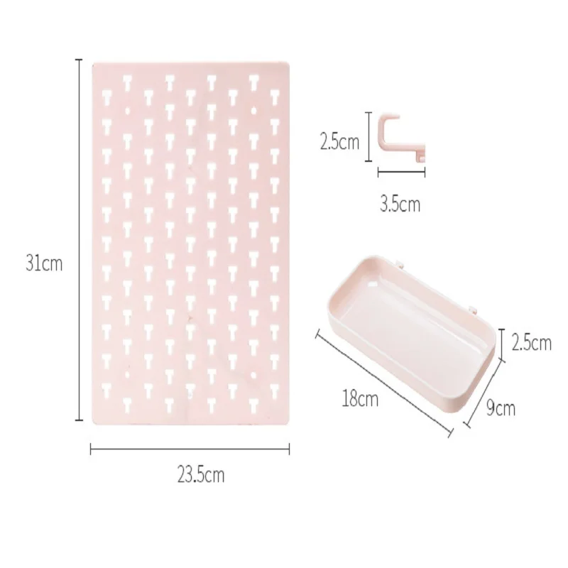 

Wall-Mounted Hanging Board Hooks Plate Storage Rack Hole Shelf Punch-free Household Holder Organizer Wall Decor Display Stand
