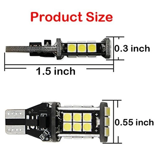 1 шт. ошибка Бесплатная 921 912 T10 T15 W16W светодиодный обратный свет 24Smd 3030 светодиодные