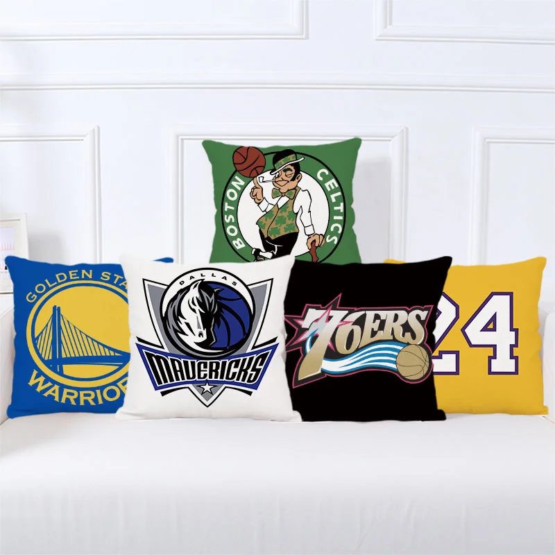 Simple And Modern NBA Game Pillow Case Living Room Sofa Cushion Cover Car Polyester Hug Bedroom Bedside Pillowcase Funda Cojín | Дом и сад