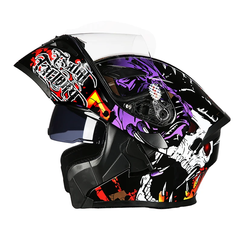 Модульный мотоциклетный шлем флип-ап Capacete da Motocicleta Cascos мотоциклетный шлем каск бар двойные козырьки мужские гоночные шлемы - Цвет: 5