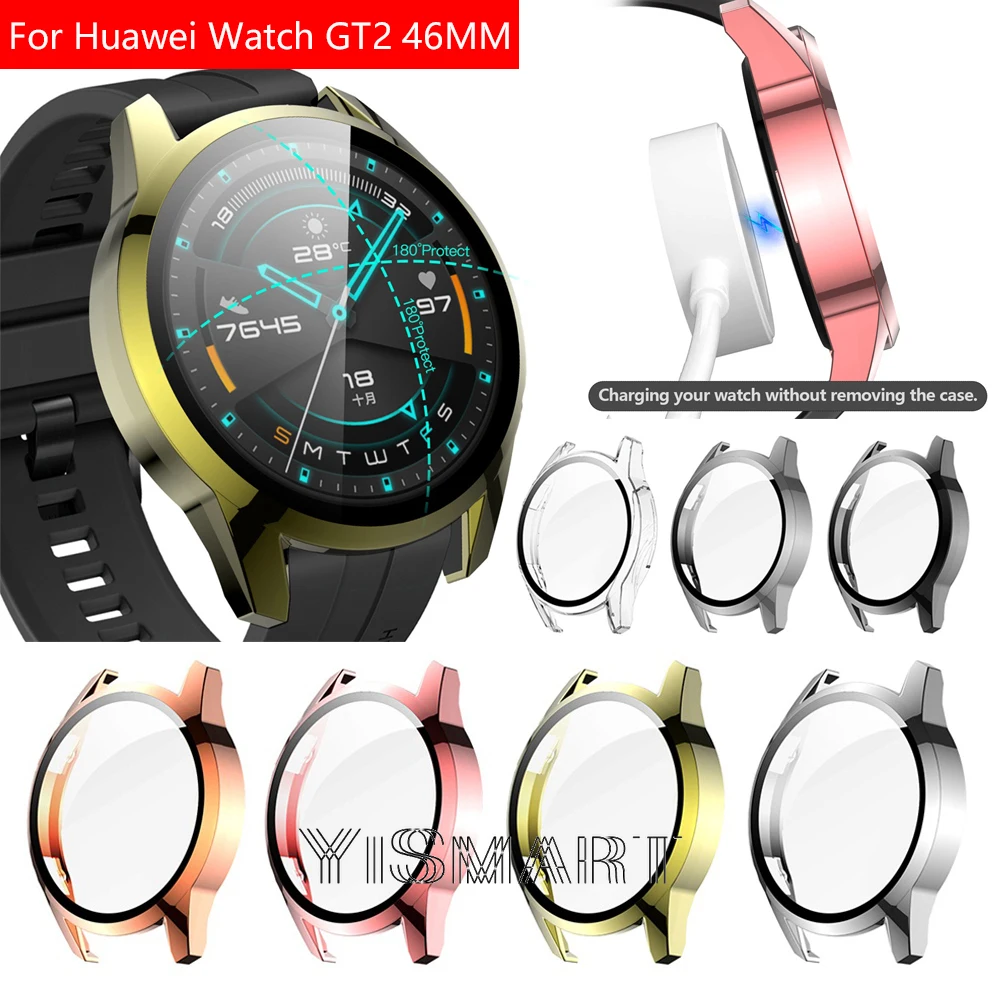 

Чехол для Huawei Watch GT 2 46 мм чехол с полным покрытием для Huawei GT2 полное покрытие с закаленным стеклом защита для экрана