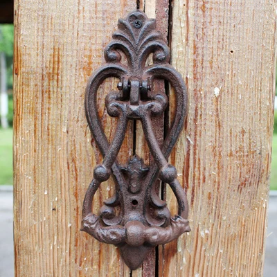 antique Античный деревенский дизайн Fleur De Lis домашний садовый декор чугунная дверная ручка - Цвет: antique