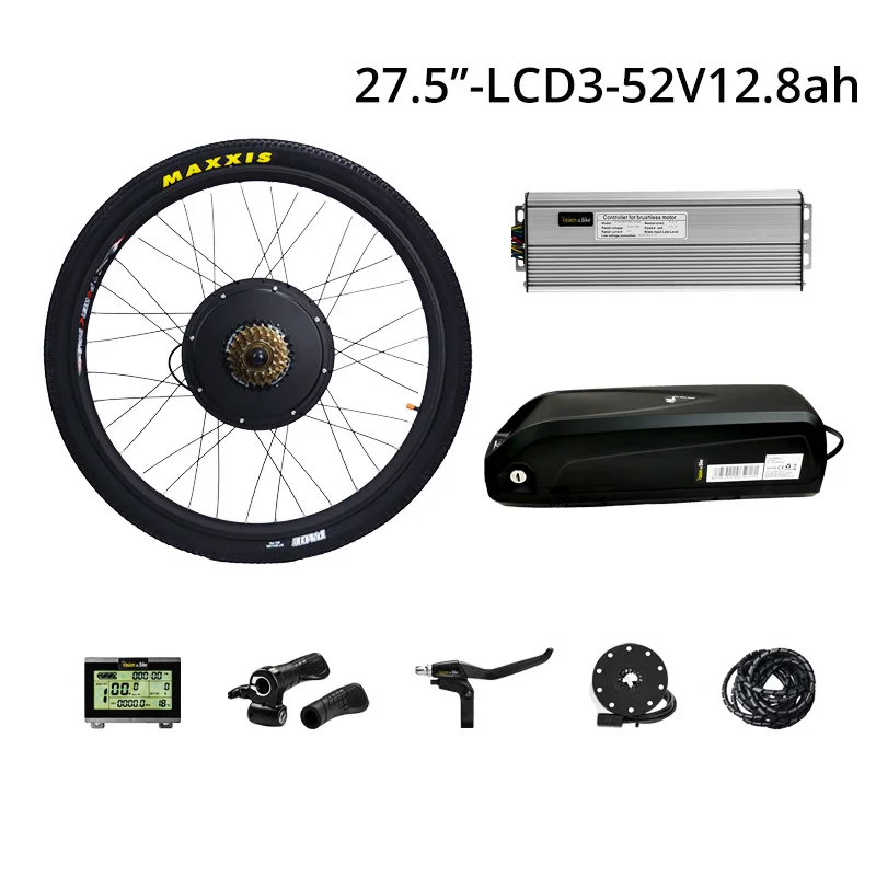 27.5inch 52v12.8ah 52v12. 8ah батарея для электровелосипеда с 48 в 1500 Вт комплект для переоборудования электрического велосипеда 52 В батарея 48 в Набор для электровелосипеда - Цвет: 27.5inch 52v12.8ah