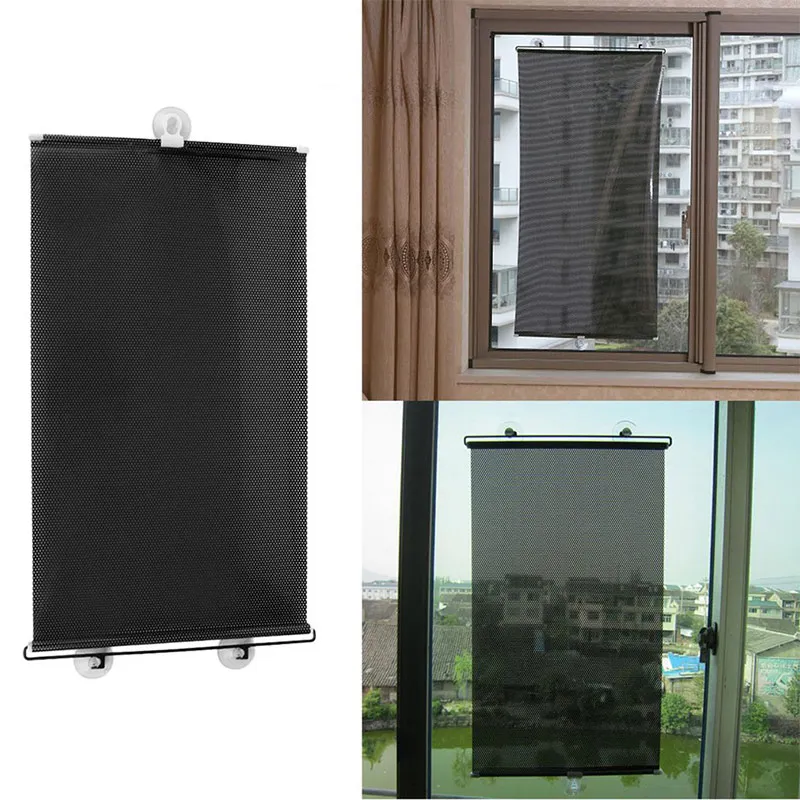 Автомобильная телескопическая затвор на лобовое стекло черная прочная