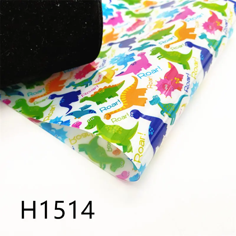 A4 20*33 см мультяшный динозавр прозрачный УФ принт ПВХ ткань для DIY аксессуары H1514 |