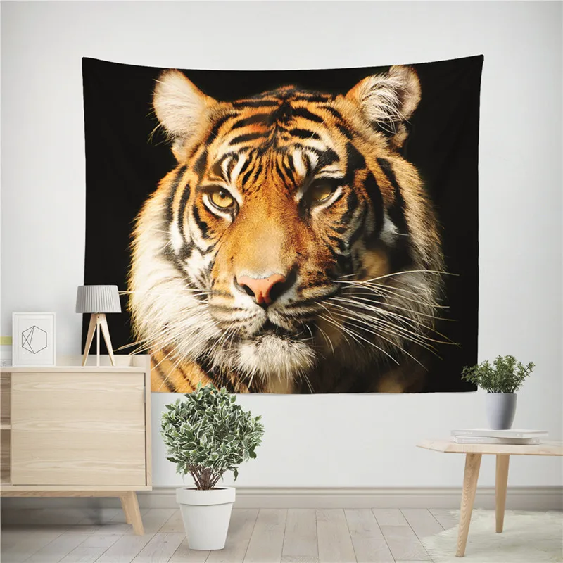 Лев гобелен с изображением тигра красочные животными на стене и тигр печатных