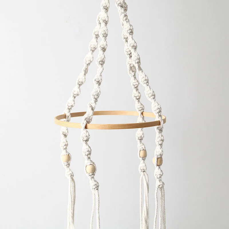 

Macrame Knot Woven Hanging Tapestry Tassels Handmade Bohemian Pendant Retro Kids Craft Handcrafted Girls Baby Room Decor