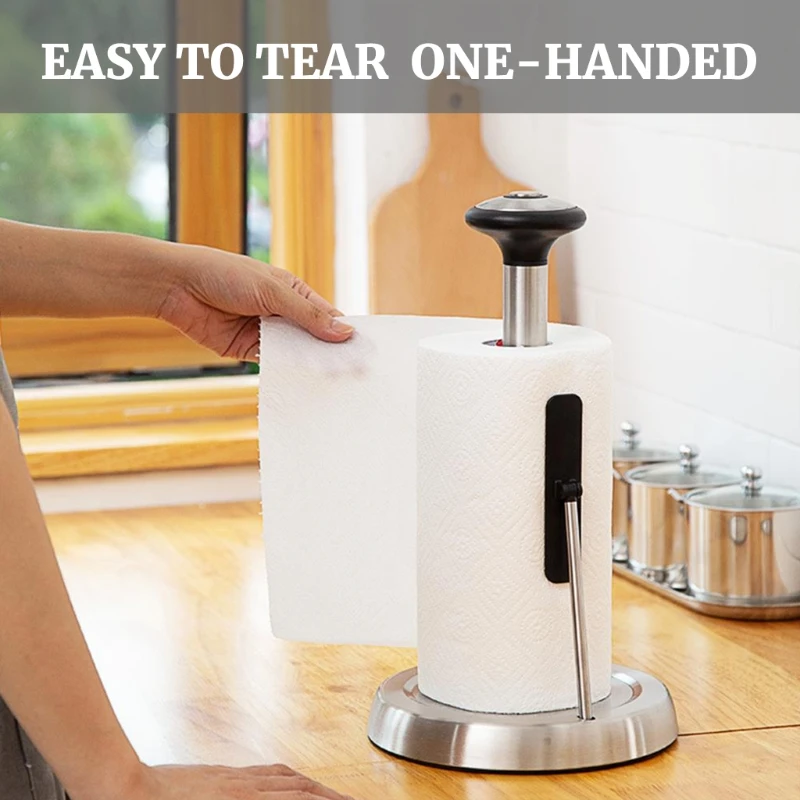 

Adjustable Arm Desktop Roll Paper Holder Tables Dinner Stainless Steel Napkin Holders Easy to Tear Paper Towel Dispenser