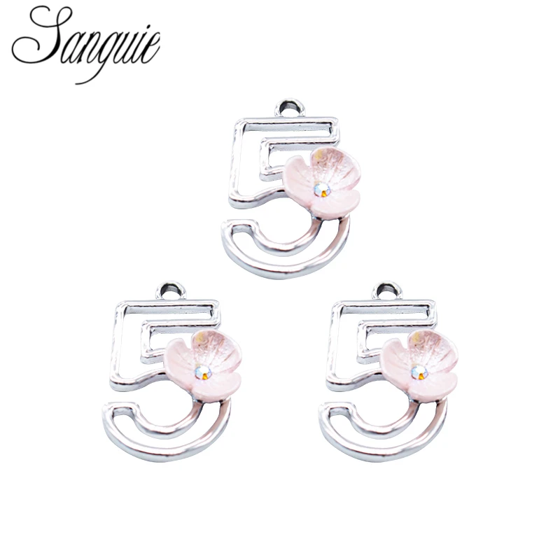 20 шт./лот подвеска-амулет с кристаллом в виде цветка подвеска-Шарм браслет