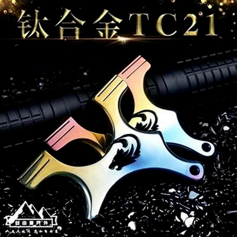 

Slingshot 304 Stainless Steel Crooked Handle Sling Shot Mini Portable Ultra-Stretch Card Seam Clip Flat Leather Pocket Catapult