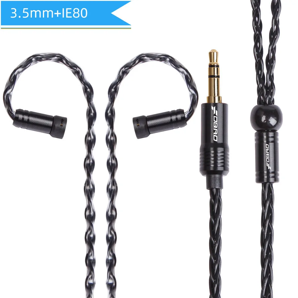 3.5mm IE80 Black FDBRO 8 ядерный мини посеребренные компакт-дисков кабель IE80 MMCX 2Pin A2DC IM 2,5/3,5/4,4 мм балансный кабель для SE315 SE425 SE535 SE846 UE900 H3 - Цвет: 3.5mm IE80 Black