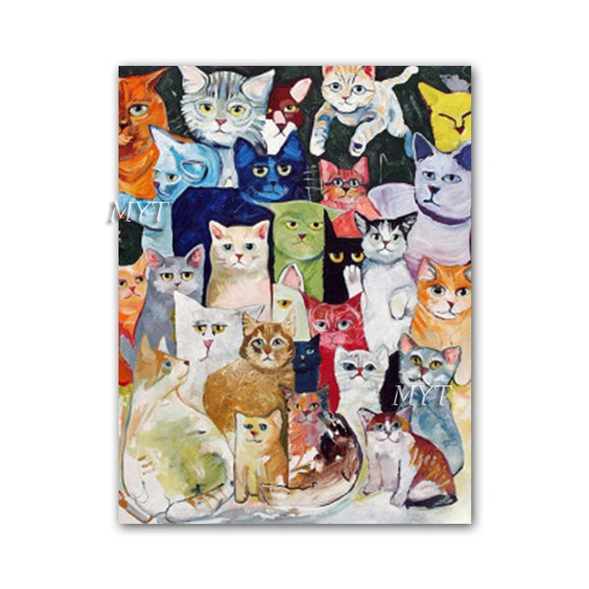 Милые домашние кошки картина маслом настенные картины 100% ручная роспись холст