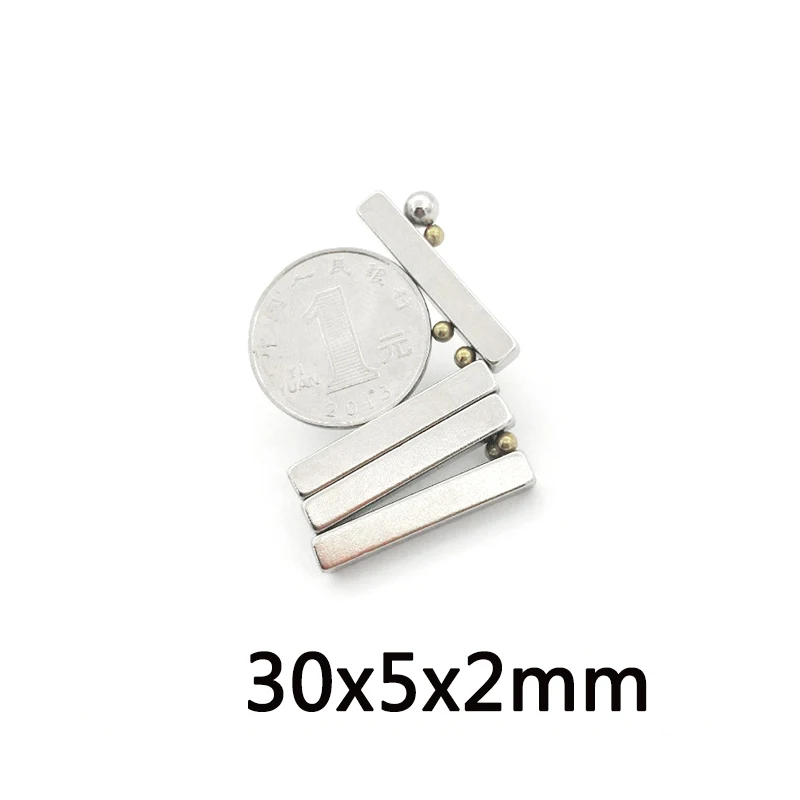 

10 ~ 500 шт. 30x5x2 мм NdFeB тонкий квадратный постоянный магнит толщина 2 мм неодимовый магнит N35 Сильные магнитные магниты 30*5*2 мм