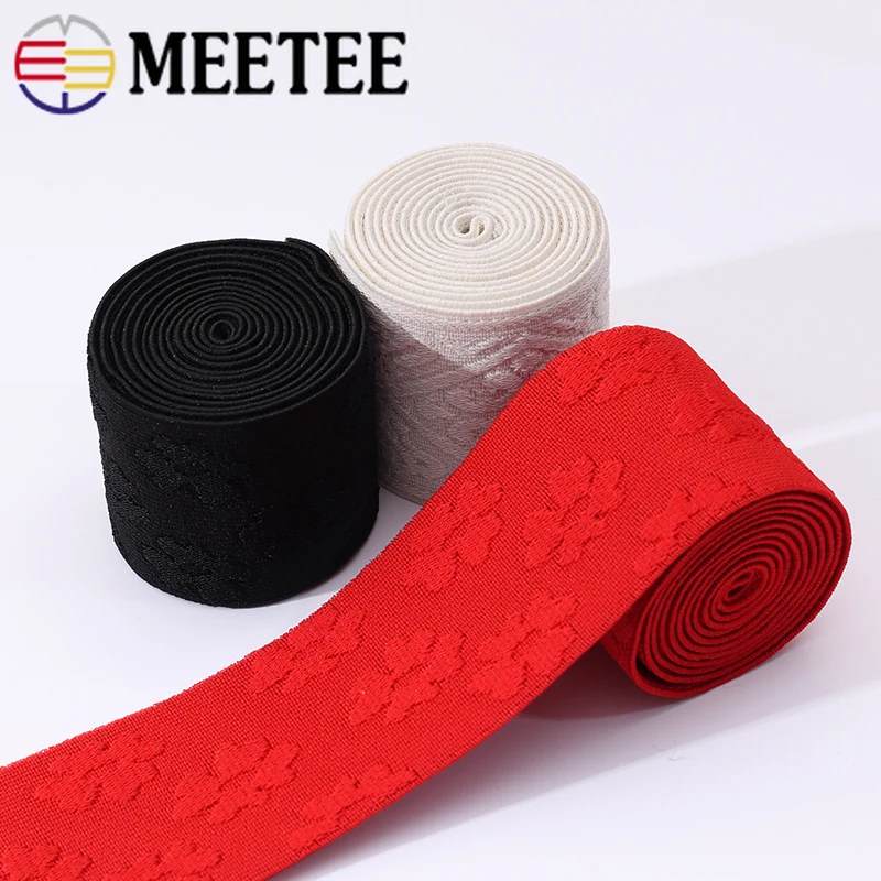 

3M 38/40/50MM Retro Jacquard Elastic Band Polyester Pattern Elastic Webbbing for Belt Spring Rubber Band DIY Garmnet Accessory