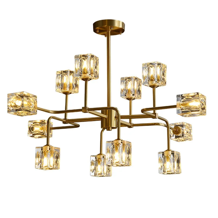

Crystal Luxury Chandelier Lighting For Dining Living Room Lobby Home Deco Hanging Lamp Nordic Multiple Heads Gold Art Fixtures