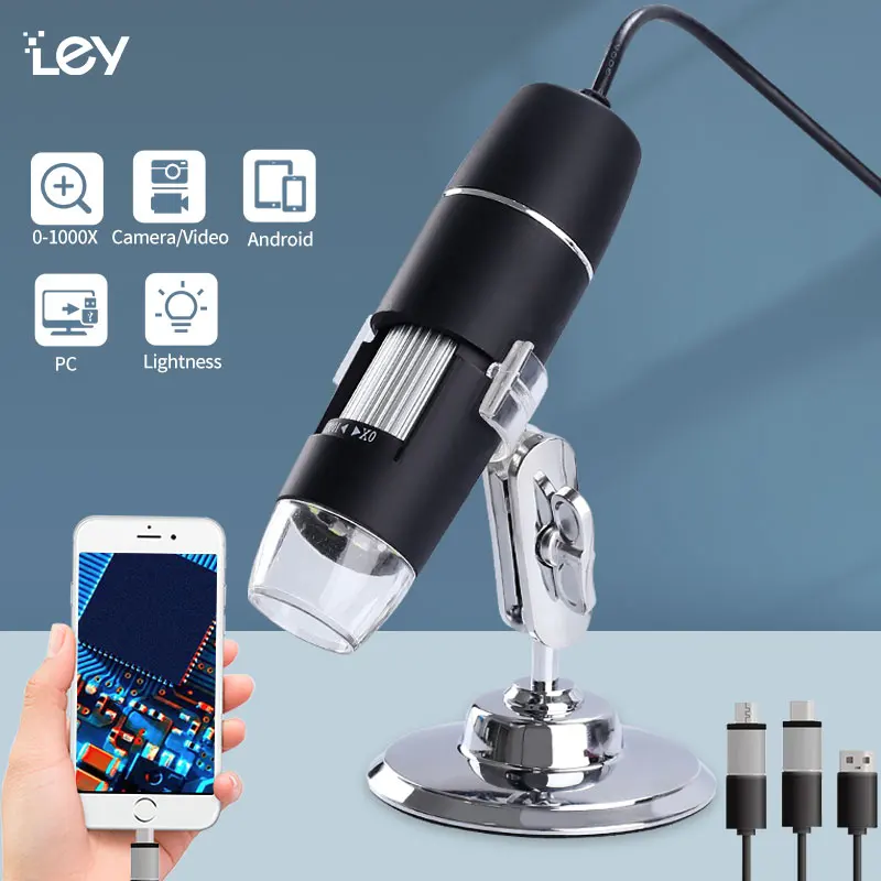 Цифровой микроскоп 1600х 3-в-1 USB HD-камера для осмотра с гибкой подставкой пайки со