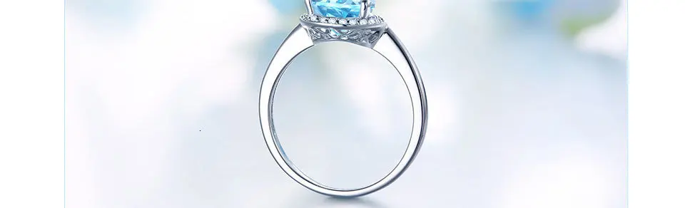 WEGARASTI, серебро 925, Ювелирное кольцо для женщин, аквамарин, капля воды, Трендовое, классическое, 925 пробы, серебряное кольцо, ювелирное изделие, для свадьбы, помолвки