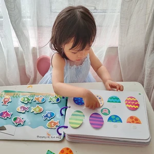 montessori material kids quiet busy book sticker toys fruit shape matching games early educational activity board cutouts toys free global shipping